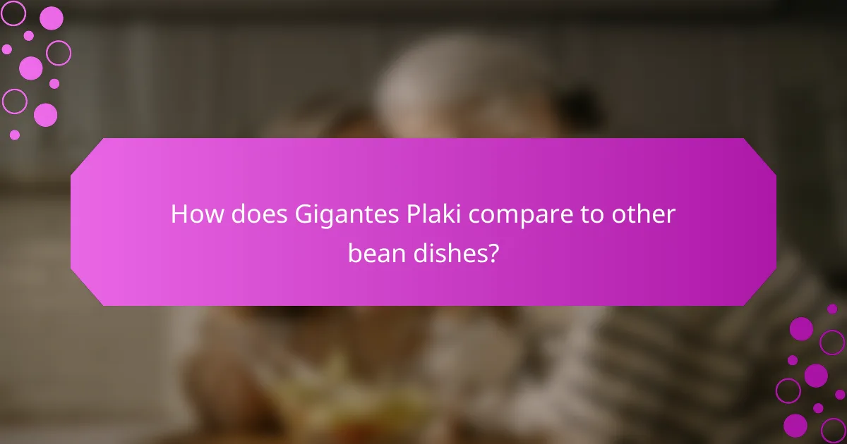 How does Gigantes Plaki compare to other bean dishes?