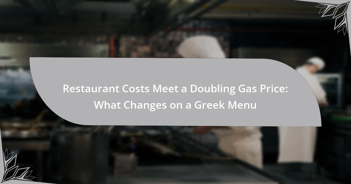 Restaurant Costs Meet a Doubling Gas Price: What Changes on a Greek Menu